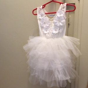 Ruffled Tulle, Beaded Flower Girl Dress